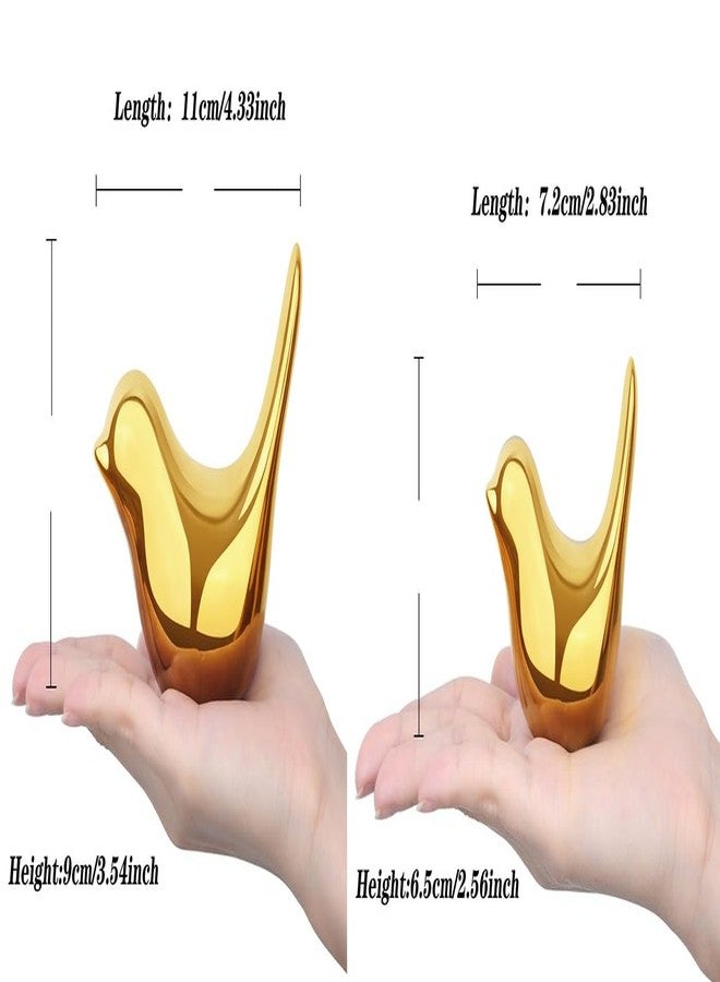 LAIDANLA Small Birds Statues Golden Modern Style Home Decor Birds Small Animal Sculpture for Living Room Office Desktop Shelf Coffee Table Bedroom（2pcs） - Image 3